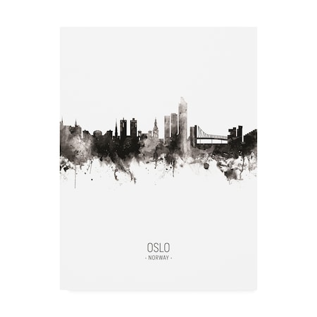 Michael Tompsett 'Oslo Norway Skyline Portrait II' Canvas Art,24x32